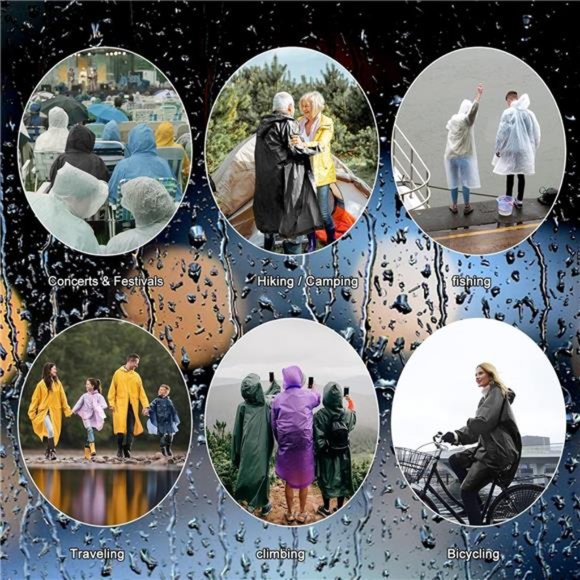 NVioAsport Rain Ponchos for Adults, Reusable Lightweight Rain Coat for Men and W - Picture 6 of 7